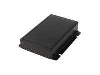 Extruded Aluminium Enclosure with Integrated Flange Black Anodized 120x78x27mm - Aluminium End Plates [1455JF1201BK]