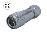 Male Circular Connector • Metal-Shielded with Push-Pull Snap Lock Cable-End • 4 way • 200V 5A • IP67 [XY-CCM210-4P]