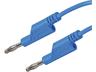 Test Lead - Blue - 25cm - SIlicon 1mm sq. - 4mm Stackable 'Lantern' Banana Plugs 15A/60VDC [MLN SIL 25/1 BLUE]