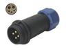 Male Circular Connector • Plastic Screw-Lock Cable-End • 5 way • 500V 30/15A • IP68 [XY-CC211-5AP-I-1C]