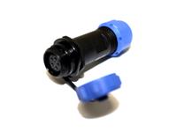 Circular Connector Plastic IP68 Screw Lock Female Cable End Receptacle With Cap 5 Poles 5A/180VAC 5-8mm Cable OD [XY-CC131-5S-II-C]