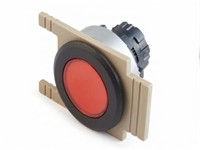 Push Button Actuator Illuminated Momentary • Red Flush Lens • Black 35mm Flush Bezel [P351MR]