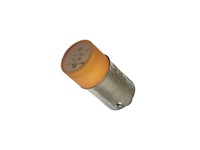 220VAC Yellow Bayonet mount flat lens LED lamp bulb for use with P300/P350 Series Lamps and Switches [BA9S-LED-AC220Y]