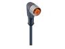 Cordset M12 A COD Female Angled. 3 Pole - Single End - 2M PUR Cable IP67 (43595) [RKWT4-3-224/2M]