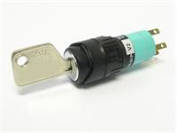 Ø18mm Round Key Switch Alternative IP65 • V type 90° two Inlet • Plug-In • 1P [K1800L1PV2-65]