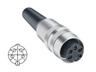 Inline DIN Circular Cable Socket Connector • Locking Type with threaded joint, ground contact • 4 way • Solder • 250VAC 5A • Cable ø4~6mm • IP40 [KV40M]