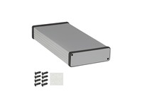 Enclosure Alluminum Extruded 220 x 103 x 30.5mm Clear Metal Ends = Clear [1455L2201]