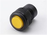 Push Button Actuator Non-Illuminated Momentary • Yellow Raised Button • Black 30mm Bezel [PB302MY]