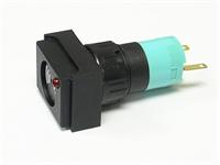 18x24mm Rectangular Panel Buzzer • Flash Red LED • Plug-In • 24VDC • Intermitent Tone [B1824P-24I-FRLED]