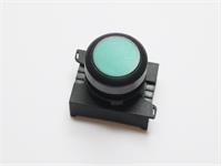 Push Button Actuator Illuminated Latching • Green Flush Lens • Black 30mm Bezel [P301LG]