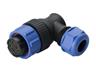 Circular Connector Plastic IP68 Screw Lock Cable End 90° Angled Socket 9 Pole Female [XY-CC216-9S]