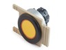 Push Button Actuator Illuminated Latching • Yellow Flush Lens • Black 35mm Flush Bezel [P351LY]