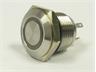 Ø16mm Vandal Proof Stainless Steel IP65 Push Button and White 12V LED Ring Illuminated Switch with 1N/O Momentary Operation and 2A-36VDC Rating [AVP16F-M1SCW12]