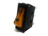 Large Illuminated Rocker Switch • Form : SPST-1-0 • 16A-125/250VAC with 12V Lamp • Solder Tag • 30x11mm • Orange Lens Curved Actuator • Marking : • / O [RH110-CEDBO]