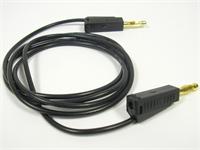 4mm Test Lead • Stackable Plug Gold plated • 19A 50V • 1 meter Length • Black [KLG4-100 BLACK]