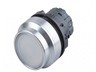 Push Button Actuator Illuminated Latching • White Lens • Metallic Silver 30mm High Bezel [P304LWS]