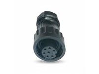 Circular Connector - RD24 Style Econo 7 Pole (6P+Earth) Cable End Female Straight Strain Relief Solder Term. Cable OD 7-12mm. 10A/250VAC. IP67 [CA6LD-II-ECN]