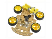 Single Tier 4WD Robot Clear Acrylic Chassis Kit with 4 Wheels, Motors and Encoder [BMT 4WD ROBOT CHASSIS KIT CLEAR]