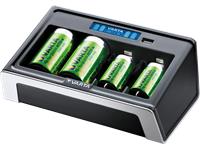 Battery Charger Universal 2-4PCS (AA/AAA/C/D) OR 1X9V Ni-MH + USB Output 100-240VAC [BATT-CHGR 57678 VARTA]