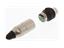 XLR 4 Pole Female Cable End Die Cast Zinc Connector -Nickel Finish Four Finger Twist Straight Relief- Silver over Copper Alloy Solder Contacts 10A 125VAC [XLR-AAA4FZ]