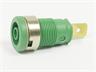 4mm Panel Mount Banana Socket with Built-In Safety in Green [SEB2620-F6,3 GR]