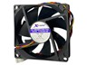 Fan 80x80x25mm 12VDC Ball Bearing AF=59.86 (CFM) 4600RPM 0.32A 3.84W 46DBA 4 Wire Leads On Terminal [FANDC012080-25B(4L)]