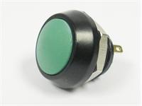 Ø12mm Metal Zn-Al 17mm Round Bezel IP65 Push Button Switch with Green Dome Button, 1N/O Momentary Operation and 2A-36VDC Rating [PBMZR171ATLE5]