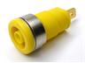 4mm Panel Mount Banana Socket with Built-In Safety in Yellow [SEB2610-F4,8 YL]