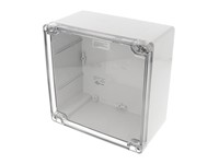 Polycarb Enclosure 160 x 160 x 90mm Clear Lid Grey Body IP66 [1554S2GYCL]
