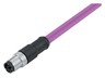 Cordset - PROFIBUS M12 B COD Male Straight. 5 Pole Single End - 2M PUR Violet Cable 7,6mm OD. [0975 254 102/2M]