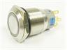 Ø19mm Vandal Resistant Stainless Steel IP67 Push Button and Green 220V LED Ring Illuminated Switch with 1C/O Latch Operation and 5A-250VAC Rating [AVP19F-L2SCG220]