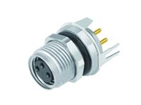 Circular Connector M8 Panel Female Front Fastened 6 Pole DIP Solder - with Shield Sheet IP67 1,5A/30V [09-3422-81-06]