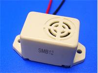 Mechanical Buzzer Rectangular • White • 12VDC • 30mA • 80dB / 20cm • Leadwire • 400Hz • 22.5x16x14.5mm [SMB12]