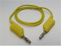 Test Lead Yellow 500mm - PVC 0,75mm sq - 4mm Stackble 'Lantern' Banana Plug 15A-30VAC/60VDC [XY-ML50/075E-YLW]