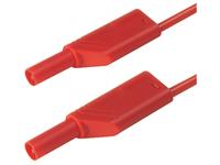 4mm Stackable PVC Safety Test Lead with 1mm sq. Straight Shroud Plug to Shroud Plug in Red 100 cm in length [MLS-WS 100/1 RED]
