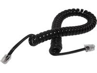 Mod Curly Telephone Cord RJ9 4P4C 10Ft Black {3M} [MOD CURL 10FT BK]