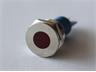 LED Indicator 14mm Flat Panel Mount Red Dot 12VDC 20mA IP65 - Nickel Plated Brass [AVL14F-NDR12]