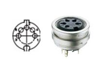 Panel Mount DIN Circular Socket Connector • Locking Type with threaded joint • 5 way • Solder • 60VAC 5A • IP40 [KFV50]