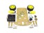 Clear Acrylic 2WD Robot Chassis Kit with Gear Motors, Wheels, Battery Box and 2 x Speed Encoder Discs [BMT CHASSIS 2WD KIT ACRYLIC]
