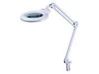 Magnifier lamp Led, Top quality optics, Round with cover, White Clamp MNT, High Luminous SMD LED X 84PCS, LENS Size :178MM, Lens diopter: X5D, 1600LUMENS, Material glass+PC+ABS+STEEL, Daylight 6500K (Working mode), 220-240VAC 50HZ, 16 WATTS [MLP-LED1684 CTRX5]