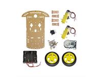 Clear Acrylic 2WD Robot Chassis Kit with Gear Motors, Wheels, Battery Box and Speed Encode [BMT CHASSIS 2WD KIT ACRYLIC]