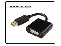 XFF Display Port Male to DVI Female Adaptor, Plug & Play [XFF DP MALE TO DVI FEM]