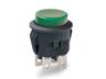 Ø 23mm DPST - Round Bezel Push Button Switch with On/Off 12VDC Lamp Latch; Rating : 10A-250VAC, Fast-On : 4.75Typ in Green (illu) [LC2107KMET3B]