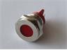 Vandal Resistant Pilot Lamp 16mm Flat Red Dot LED 24VDC 15mA- IP67 - Nickel Plated Brass [AVL16F-NDR24]