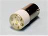 12VDC White Bayonet mount flat lens LED lamp bulb for use with P300/P350 Series Lamps and Switches [BA9S-LED12W]