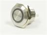 Ø16mm Vandal Proof Stainless Steel IP65 Push Button and Blue 12V LED Ring Illuminated Switch with 1N/O Momentary Operation and 2A-36VDC Rating [AVP16F-M1SCB12]
