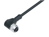 Cordset M12 A COD Female right angled 4 Pole - Single end - 5M PUR Cable IP67/IP69K - UL Approved (RKWT 4-225/5M) [77-3434-0000-50004-0500]