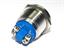 Ø19mm Vandal Resistant Stainless Steel IP65 Round Flat Hyper Plane Push Button and Dot Illuminated Switch with 1N/O Momentary Operation and 2A-36VDC Rating [AVP19FHWM1S]