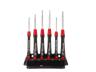 6-Piece Screwdriver Set - Slotted and Phillips with Wiha holder for standing position or Wall-Hanging. [WIHA 260PK6]