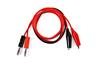 2X Banana Plugs to 2X Croc Clips in Red and Black on 1,2MT Flex Wire [HKD 2X BANANA PLUGS-2XCROC22 SET]